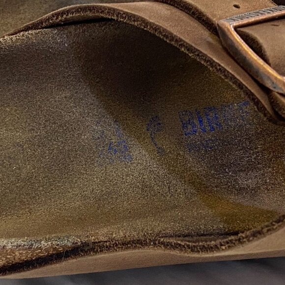 Birkenstock Arizona Leather Two Strap Comfort Sandals Brown Classic Footbed 41 - Picture 11 of 12